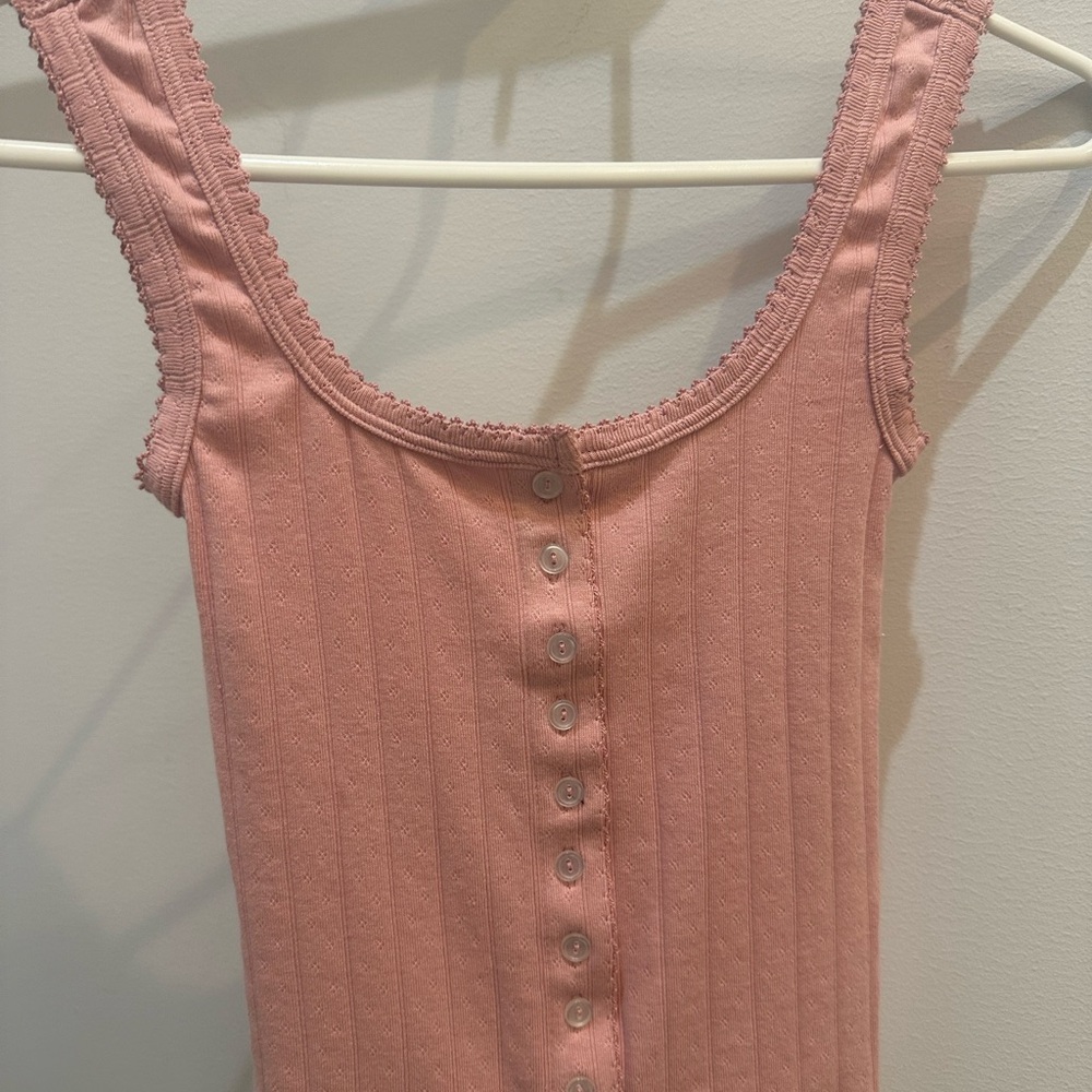 Forever 21 Coral Lace-Trimmed Top
